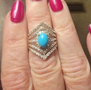 Sleeping beauty turquoise ring-JTV sz 6